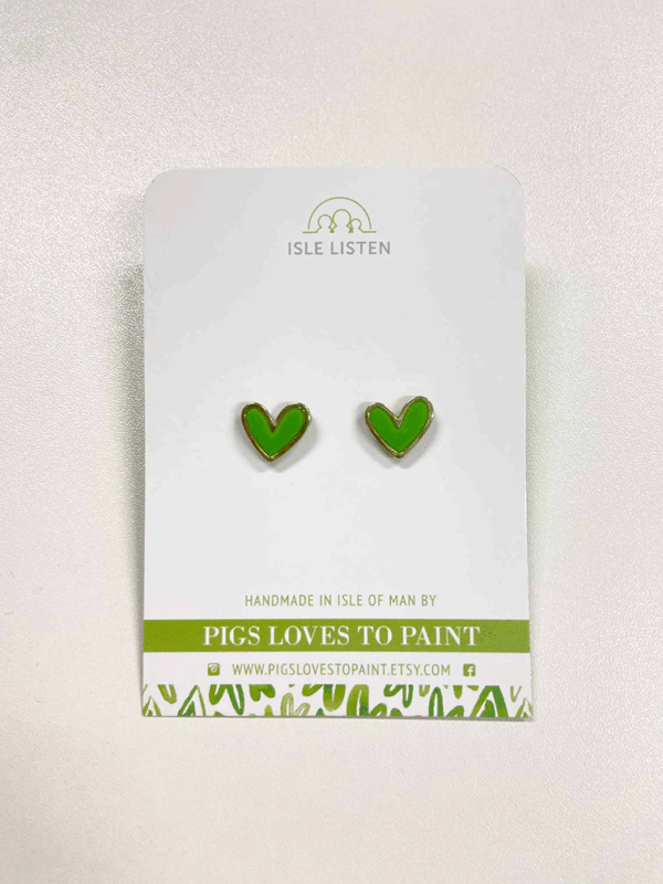 Gold Heart Studs